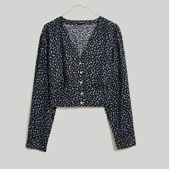 Madewell floral v-neck button front shirt size Small - Picture 1 of 8